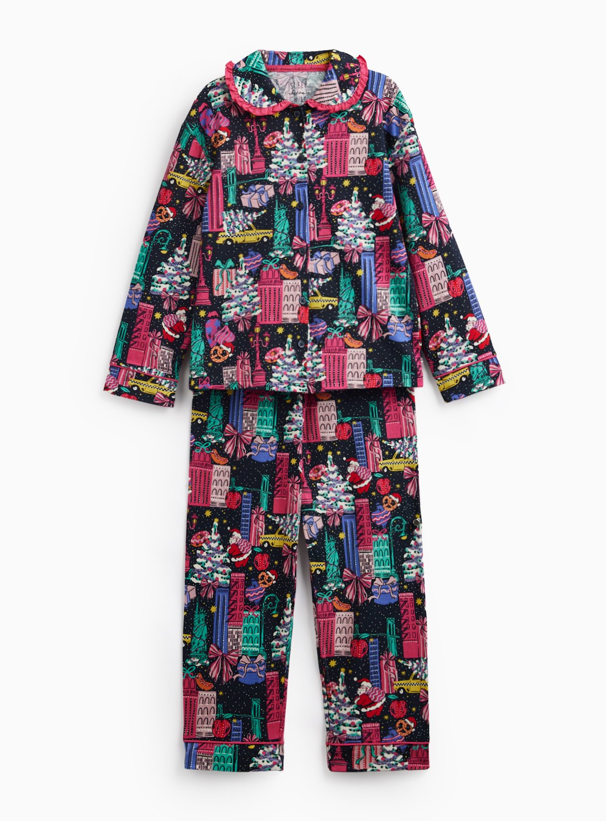 Mini Me Girls’ New York Christmas Pyjamas  5-6 years - Image 1 thumbnail